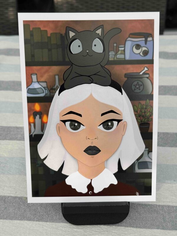 witch and cat